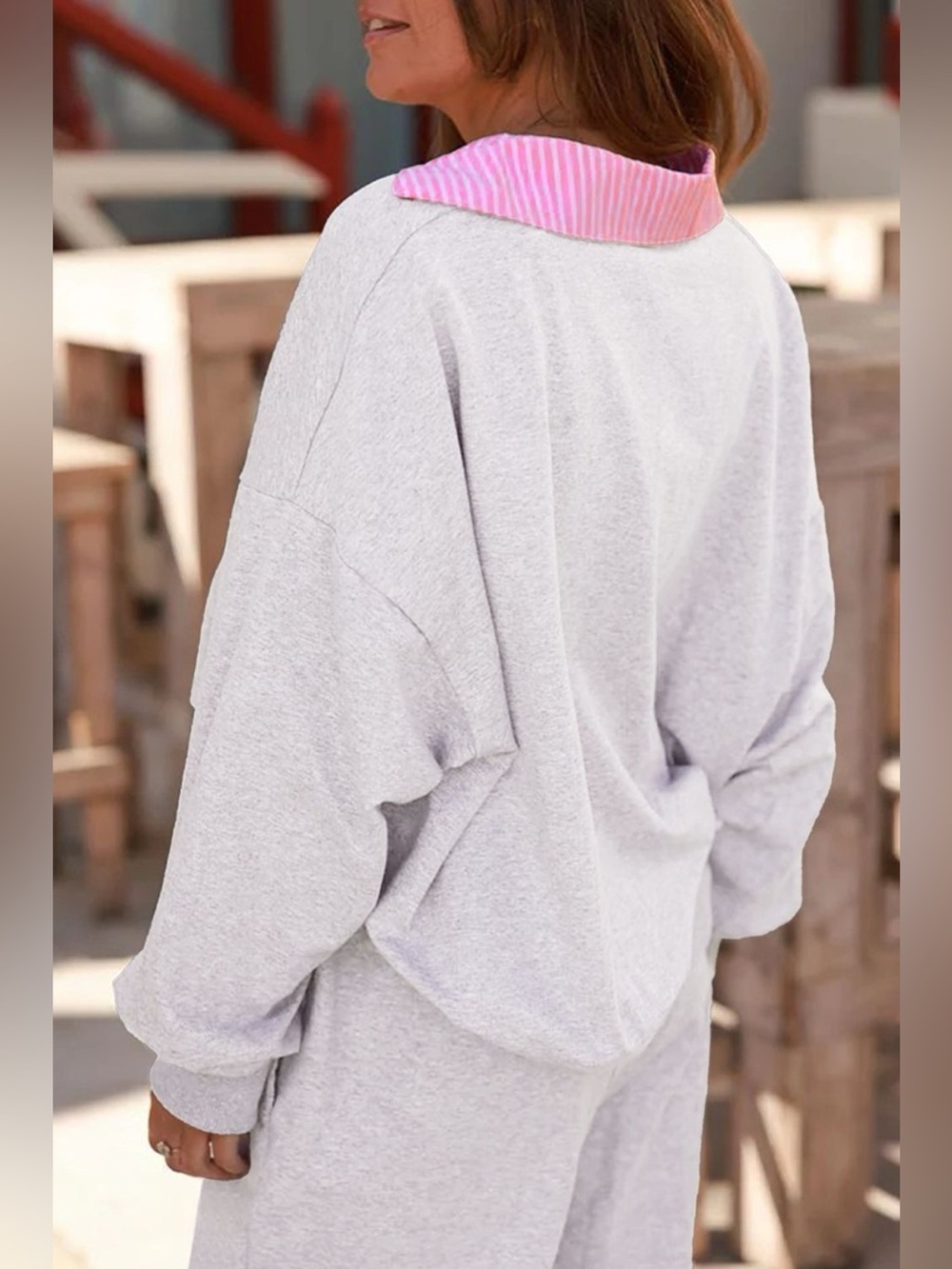 Dropped Shoulder Sweatshirt and Drawstring Pants Set - Picture 3 of 13